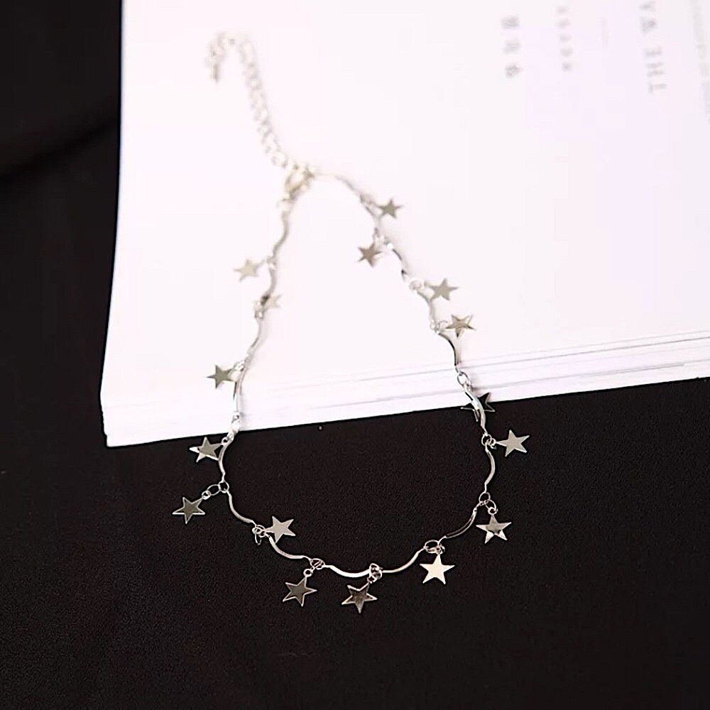 🔴5/$15🔴CLEARANCE Silver Star Dainty Choker NEW - Picture 2 of 11